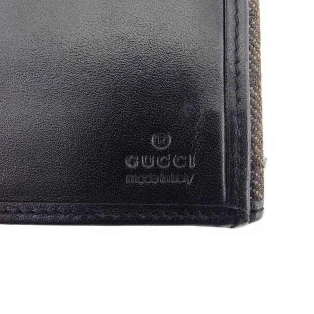 GUCCI Long Wallet GG Canvas Gray Canvas x Leather Authentic Used - Picture 11 of 11